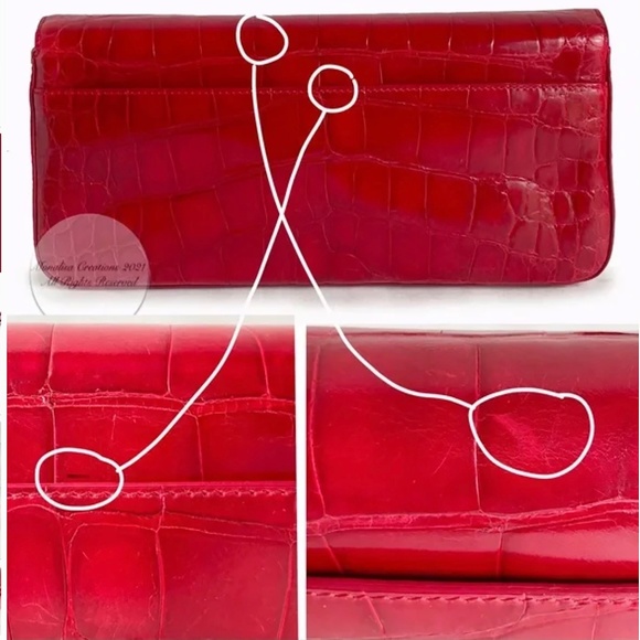 Coach Alligator Clutch Bag #8389 Italy Limited Edition Red Genuine Alligator HTF - Picture 12 of 13